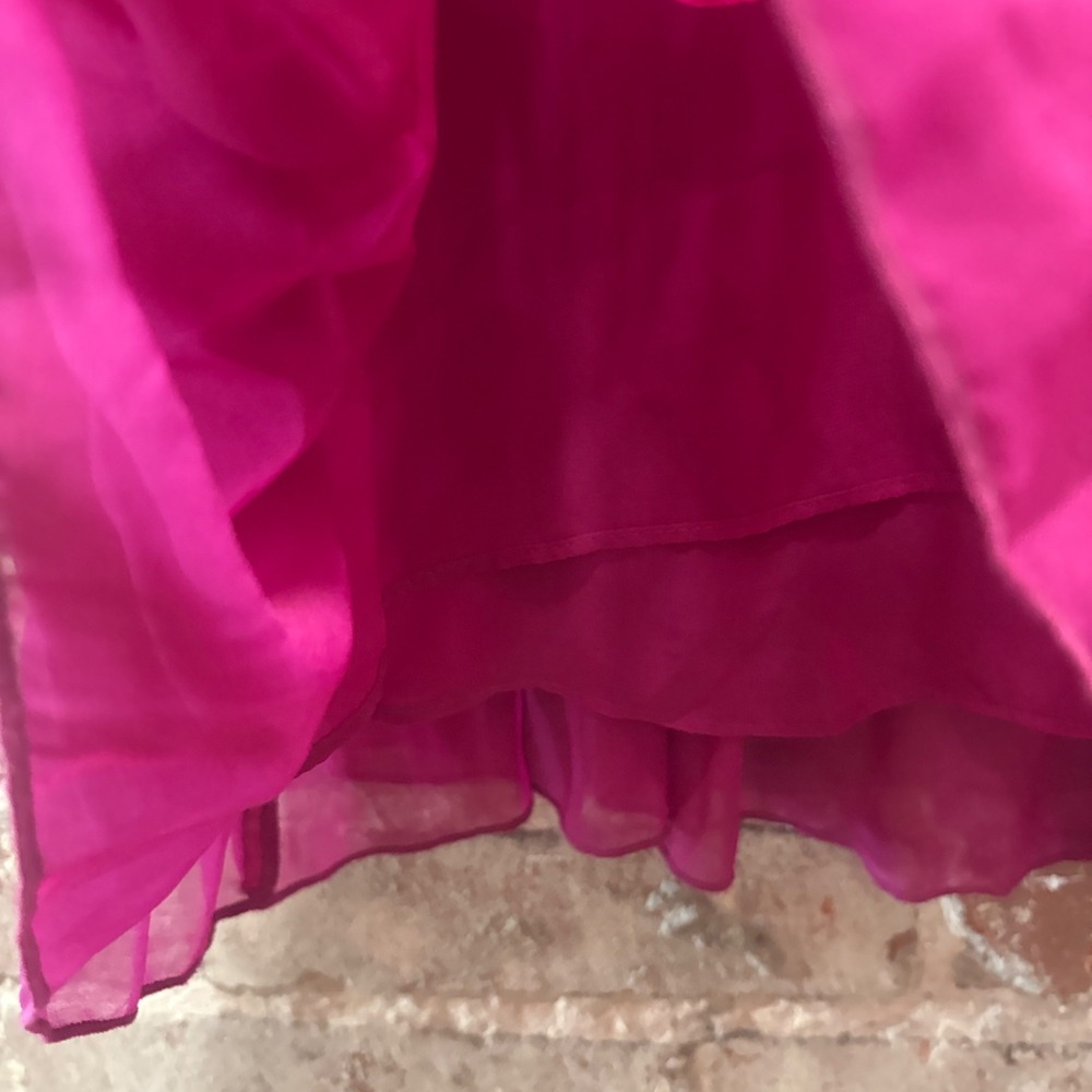 Derek Lam 10 Crosby Magenta Pleated Mock Neck Tie Sleeveless Blouse Size 6 - Picture 4 of 6